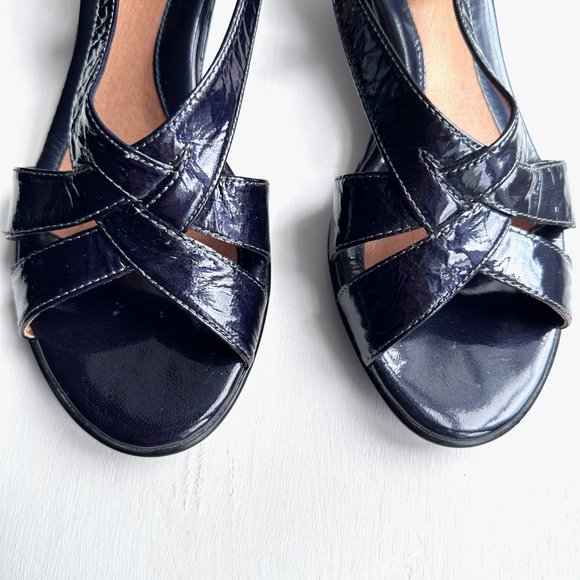 SöFFT Womens Wedge Navy Patent Leather 8 M - Picture 3 of 13
